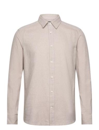 Onsben Reg Ctn Herringb Ls Shirt Cream ONLY & SONS