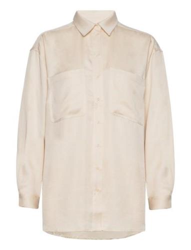 Esleonora Ls Shirt Beige Esme Studios