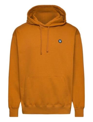Cass Patch Hoodie Orange Double A By Wood Wood
