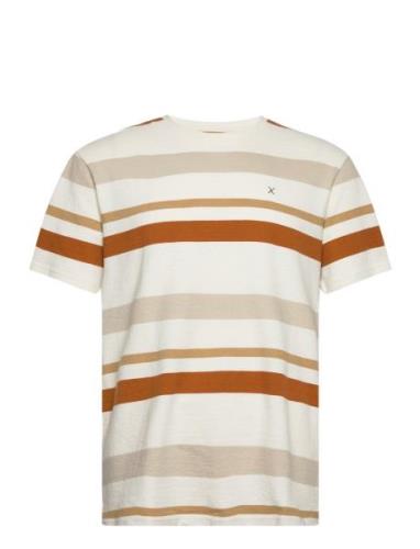 Calton Striped Tee Cream Clean Cut Copenhagen