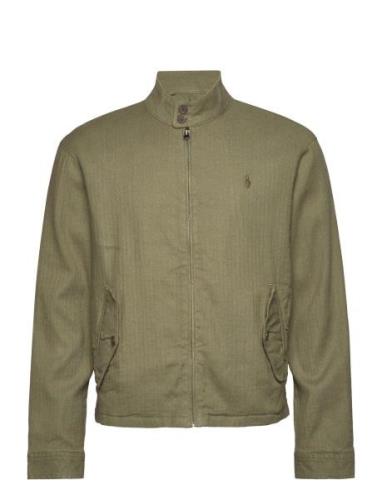 Herringb Twill Harrington Jacket Khaki Polo Ralph Lauren