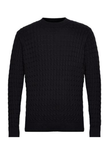 Onsmason Reg 5 Cable Crew Knit Navy ONLY & SONS