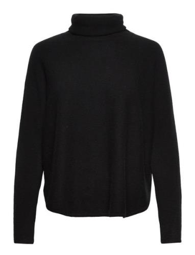 Curved Turtleneck Black Davida Cashmere