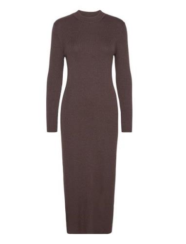 Slfeloise Ls Knit Dress Brown Selected Femme