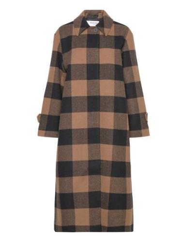 Slfevana Long Wool Coat Brown Selected Femme