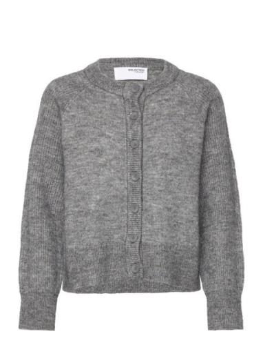 Slfrena Ls Knit Cardigan Camp Grey Selected Femme