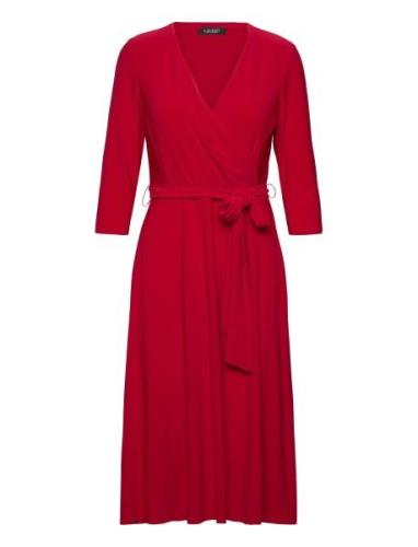 Surplice Jersey Dress Red Lauren Ralph Lauren