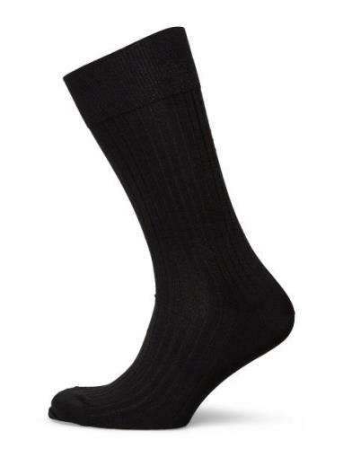 Black Ribbed Socks Black AN IVY