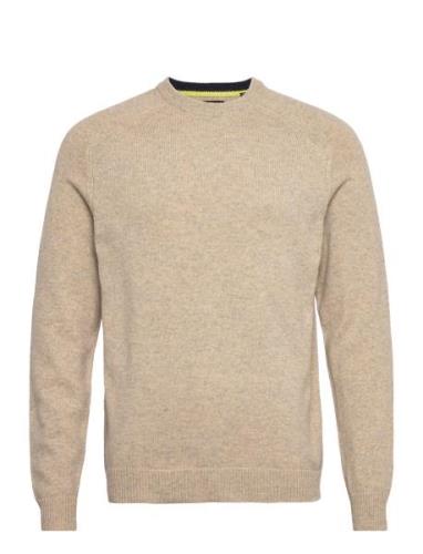 Onsedward Reg 7 Wool Crew Knit Beige ONLY & SONS