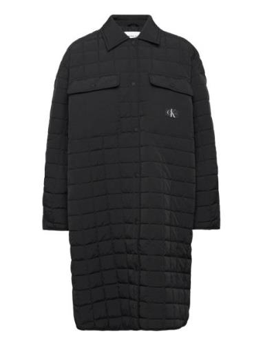 Long Quilted Utility Coat Black Calvin Klein Jeans