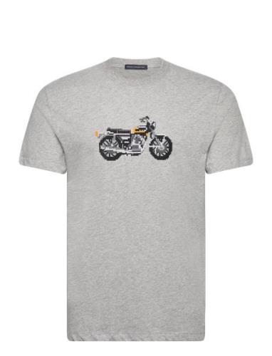 Motorbike Pixel T Shirt Grey French Connection