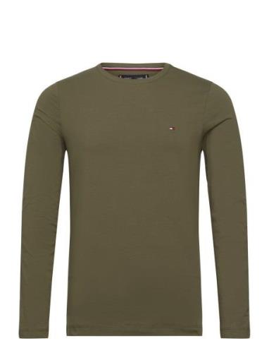 Stretch Slim Fit Long Sleeve Tee Green Tommy Hilfiger