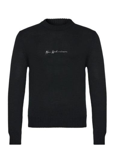 Shadow Script Crewneck Knit Black HAN Kjøbenhavn