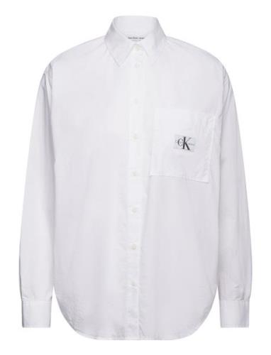 Woven Label Relaxed Shirt White Calvin Klein Jeans