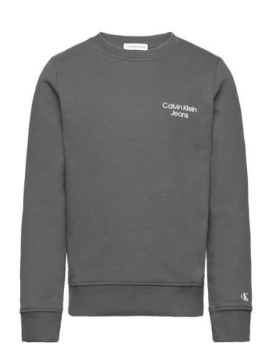Ckj Stack Logo Sweatshirt Grey Calvin Klein