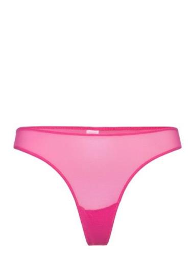 Lace Satin Thong Pink Understatement Underwear