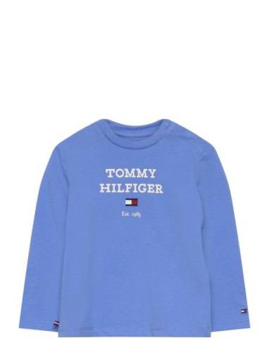 Baby Th Logo Tee L/S Blue Tommy Hilfiger