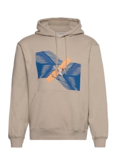 Skyscraper Urban Graphic Hoodie Beige Calvin Klein Jeans