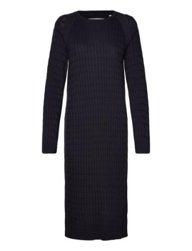 Cable C-Neck Dress Navy GANT