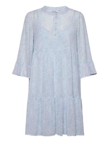 Mschpaulie Rikkelie 3/4 Dress Aop Blue MSCH Copenhagen