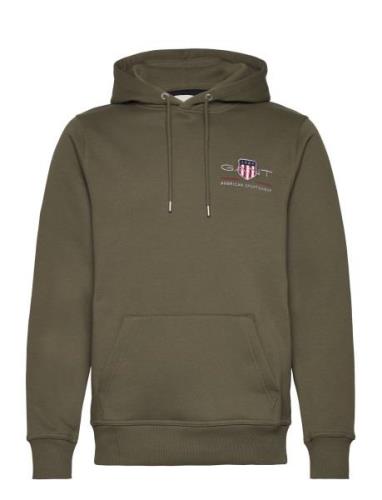 Reg Medium Archive Shield Hoodie Khaki GANT