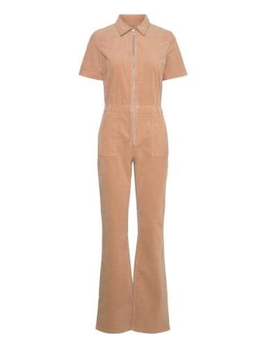 Corduroy Jumpsuit With Zip Brown Mango