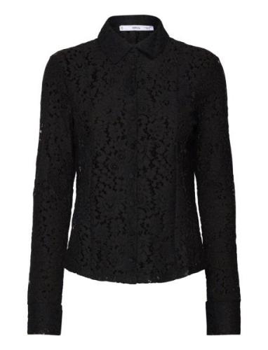 Lace Shirt With Buttons Black Mango