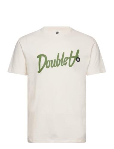 Ace Script & Badge T-Shirt Cream Double A By Wood Wood