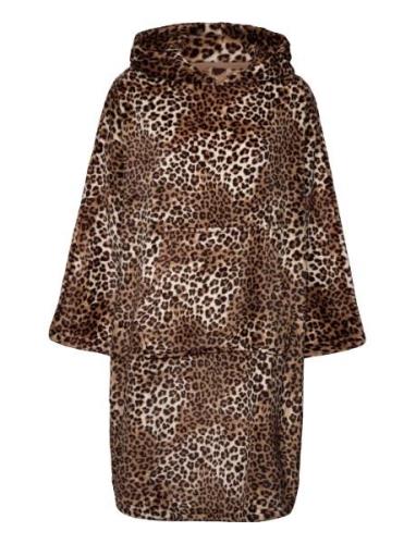 Poncho Flannel Fleece Leopard Brown Hunkemöller