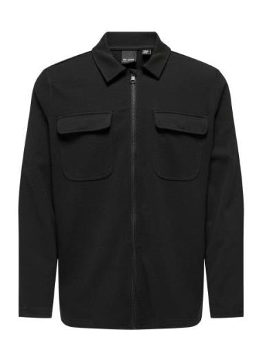 Onsnewkodyl Full Zip Overshirt Sweat Black ONLY & SONS