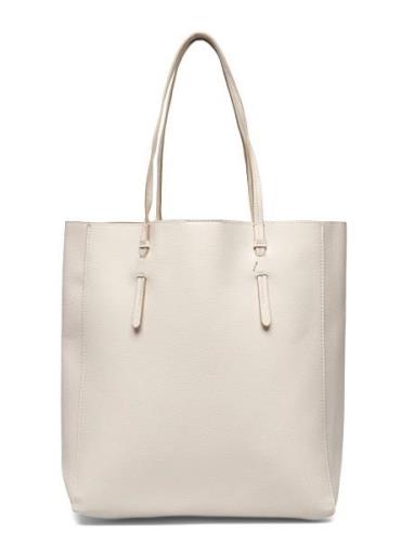Leather-Effect Shopper Bag White Mango