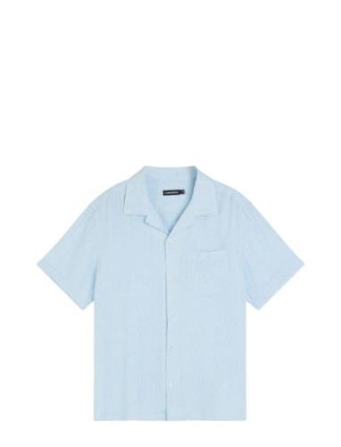 Linen Melange Ss Reg Shirt Blue J. Lindeberg