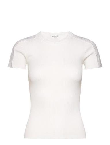 Silk T-Shirt W/ Lace White Rosemunde