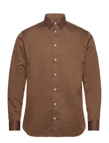 Slhslimethan Shirt Ls Classic Noos Brown Selected Homme
