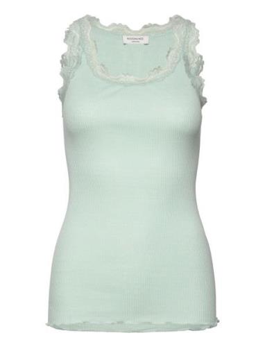 Silk Top W/ Lace Green Rosemunde