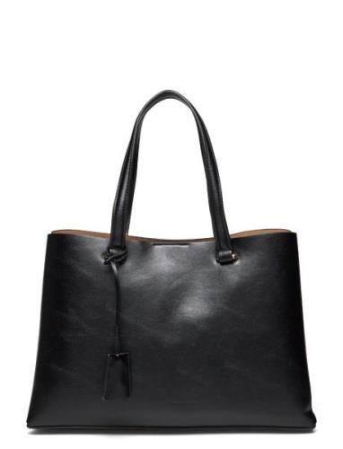 Shopper Bag With Dual Compartment Black Mango