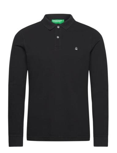 L/S Polo Shirt Black United Colors Of Benetton