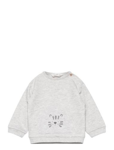 Printed Sweatshirt With Pocket Grey Mango