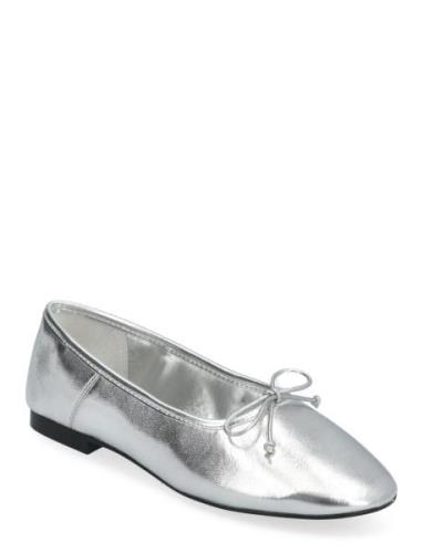 Metallic Ballet Flats Silver Mango