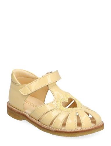 Sandals - Flat - Closed Toe - Yellow ANGULUS