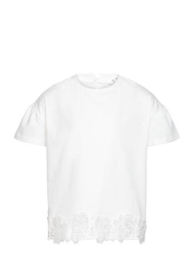 Embroidered Flowers T-Shirt White Mango