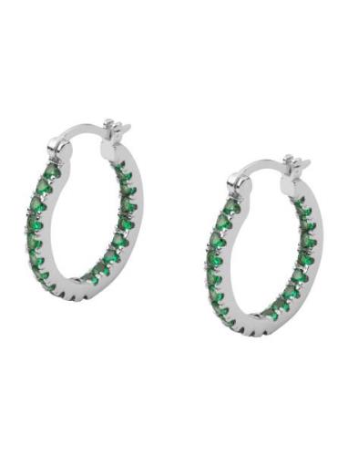 Lunar Earrings Silver/Green Large Silver Mockberg