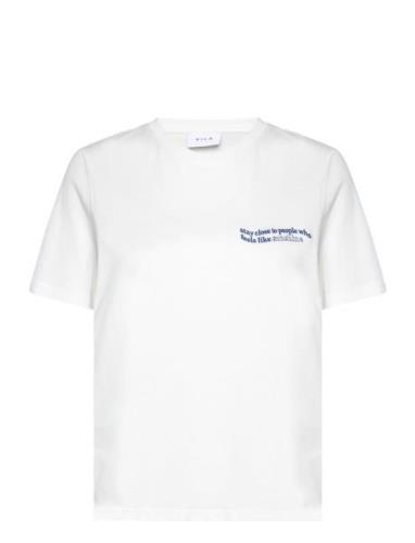 Visybil Enjoy S/S Emb T-Shirt White Vila