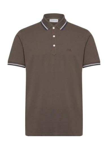 Polo Shirt With Contrast Piping Khaki Lindbergh