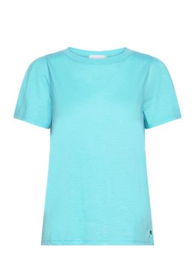 T-Shirt With Pleats Blue Coster Copenhagen