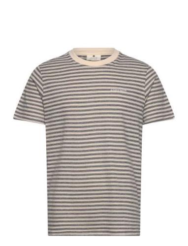 Akrod S/S Cot/Linen Stripe Tee Grey Anerkjendt