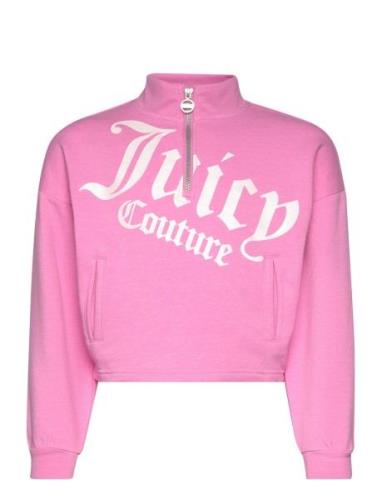 Juicy Quilted Panel Quarter Zip Pink Juicy Couture