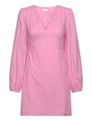 Vimalina L/S Short Dress/Ka Pink Vila