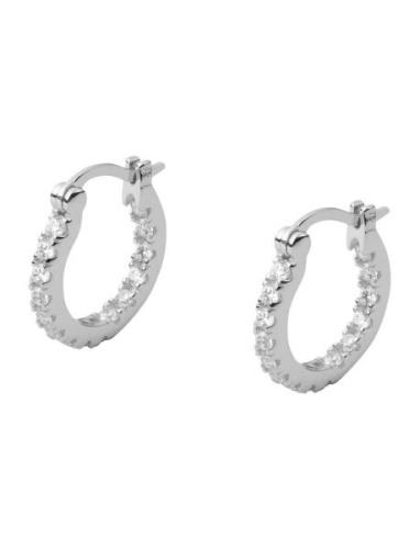 Lunar Earrings Silver/White Small Silver Mockberg