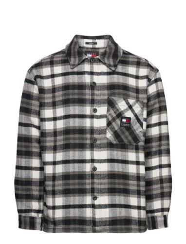 Tjm Fleece Lined Check Shirt Ext Black Tommy Jeans